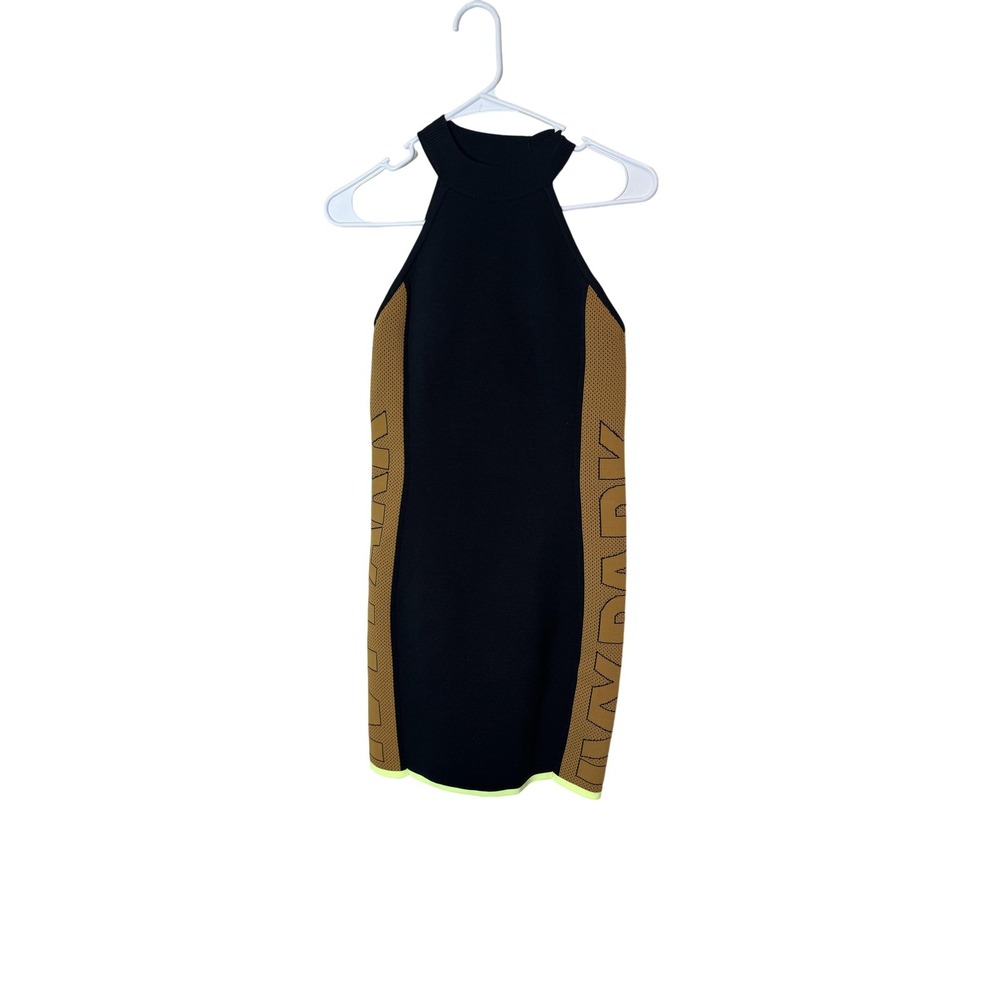 Adidas Ivy Park Dress Womens‎ Small Black Mesa Knit Logo Halter Bodycon GR1458